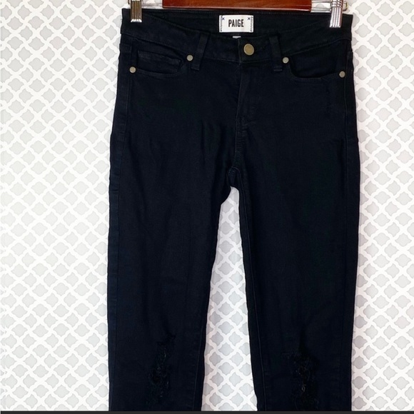 EUC Paige Dice Black Destructed Verdugo Ankle Jean - Picture 3 of 12